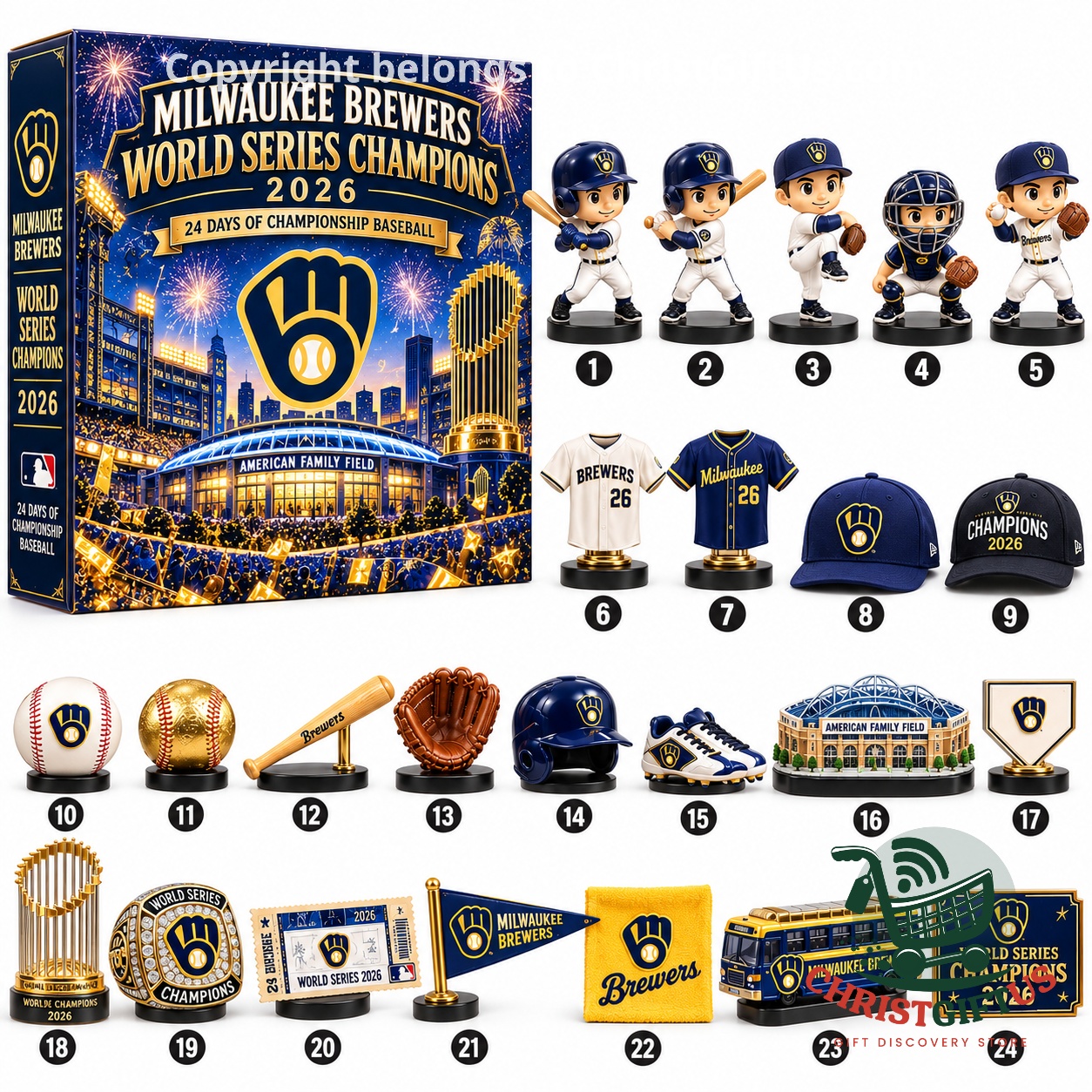 Milwaukee Brewers World Series Champions 2026 Advent Calendar - numbered collectibles and box artwork