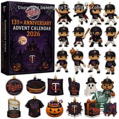 Minnesota Twins Halloween 2026 Advent Calendar - front box and ornament designs