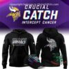 Minnesota Vikings Crucial Catch Intercept Cancer Hoodie 2026 - front view with VIKINGS chest graphic