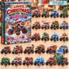 Monster Trucks Christmas Advent Calendar 2026 - box front and 24 numbered ornament designs