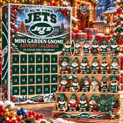 New York Jets mini garden gnome advent calendar with the gnome lineup