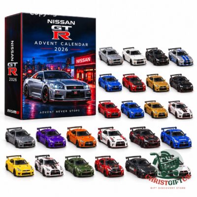 Nissan GT-R 2026 advent calendar box with GT-R cars in many colours