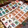 Nominno One Piece Anime Mahjong Tiles Set - angled view of illustrated tiles