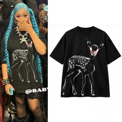 North West At ComplexCon Dark Aesthetic Fawnt T-Shirt - model wearing the front graphic