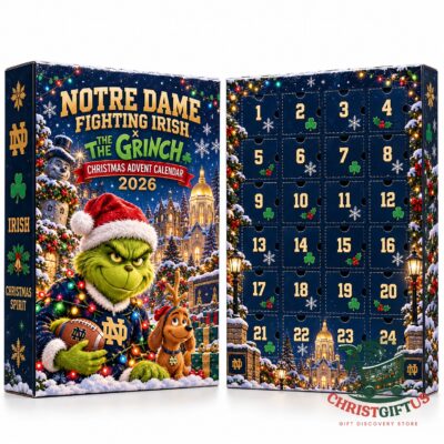 Notre Dame Fighting Irish The Grinch Christmas 2026 Advent Calendar - front cover