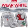Ole Miss Rebels Wear White vs Missouri Graphic Hoodie - front and back views with matching cap