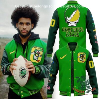 Oregon Ducks Grateful Dead Grateful Duck Jacket - model wearing front view