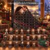 Outlander advent calendar with character pieces on display steps