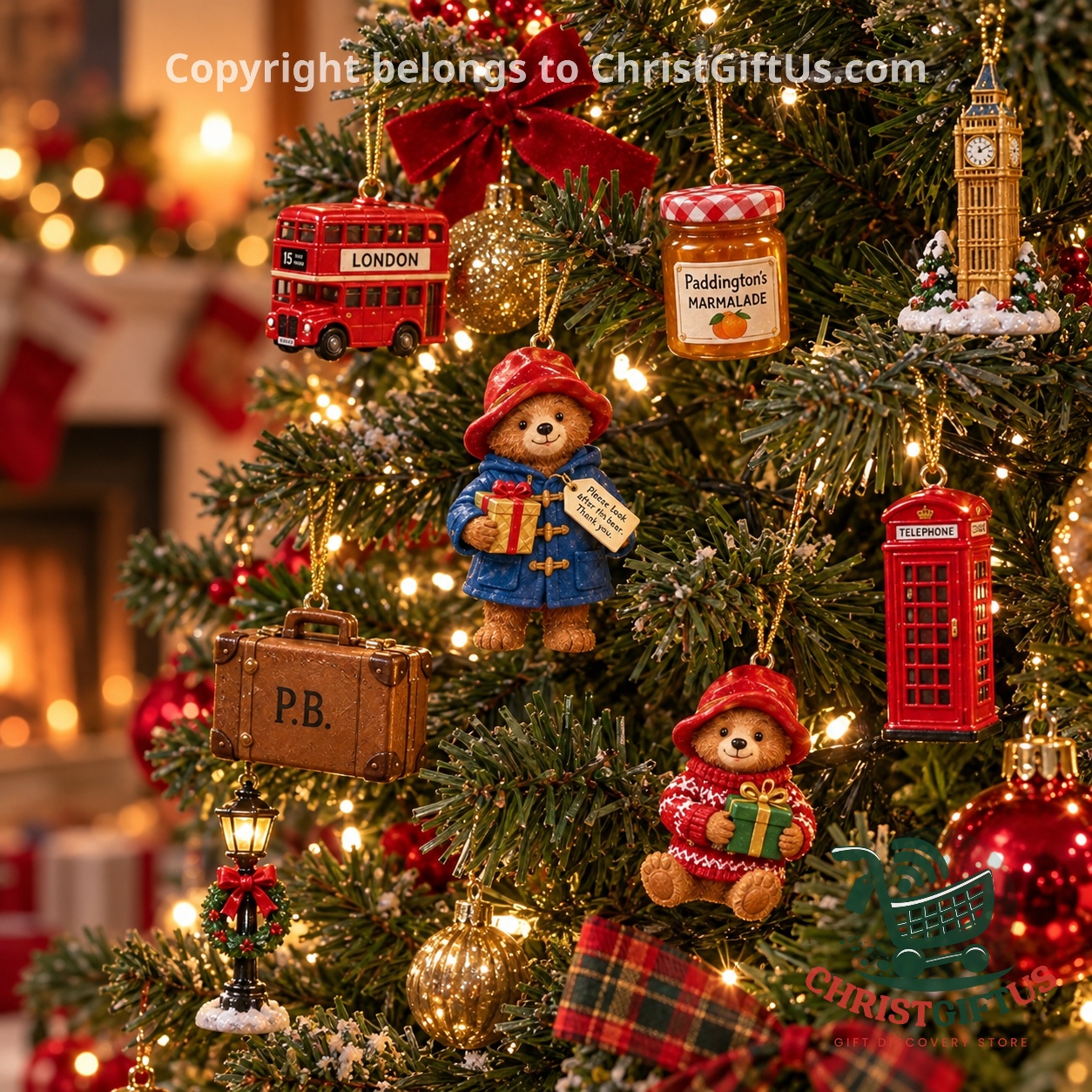 Paddington Bear Christmas London 2026 Advent Calendar - numbered contents and character illustrations