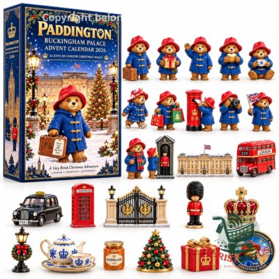 Paddington Buckingham Palace Advent Calendar 2026 - front box and miniature contents