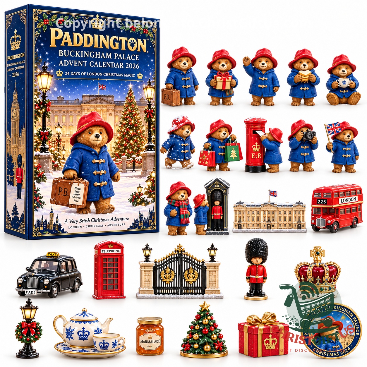 Paddington Buckingham Palace Advent Calendar 2026 - front box and miniature contents