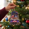 Pink Floyd 60th Anniversary Christmas Ornament - front view hanging on tree