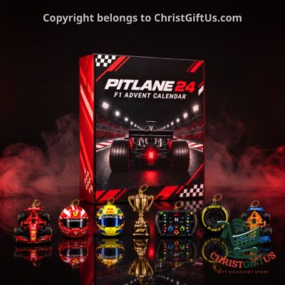 PITLANE24 F1 advent calendar with racing designs in front