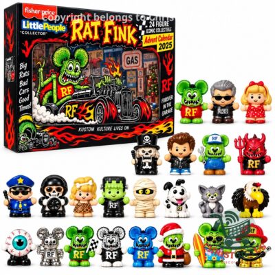 Rat Fink 2026 Advent Calendar - box with collectible figures displayed in front