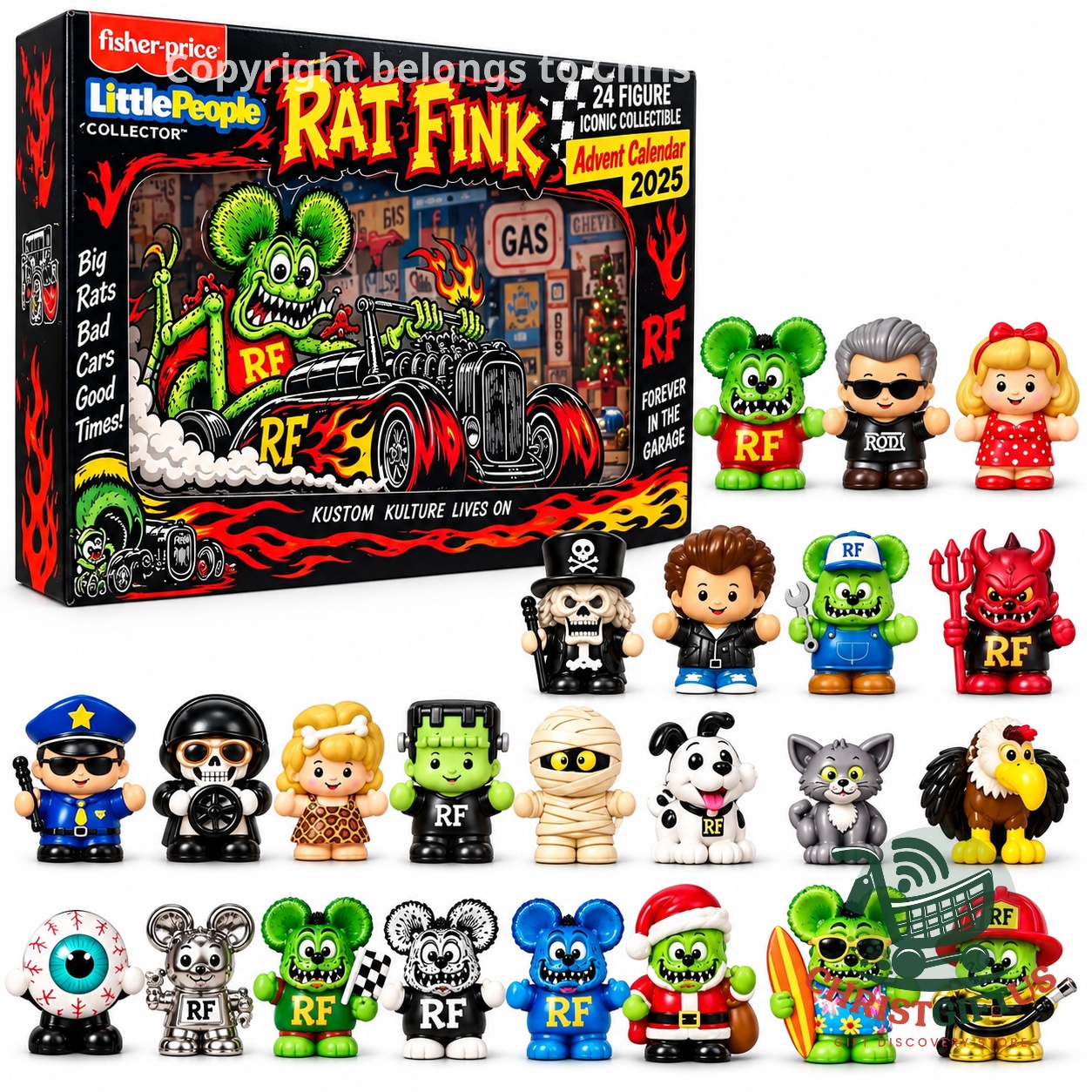 Rat Fink 2026 Advent Calendar - box with collectible figures displayed in front