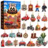 Route 66 Centennial 1926-2026 Advent Calendar - front box with themed hanging ornaments