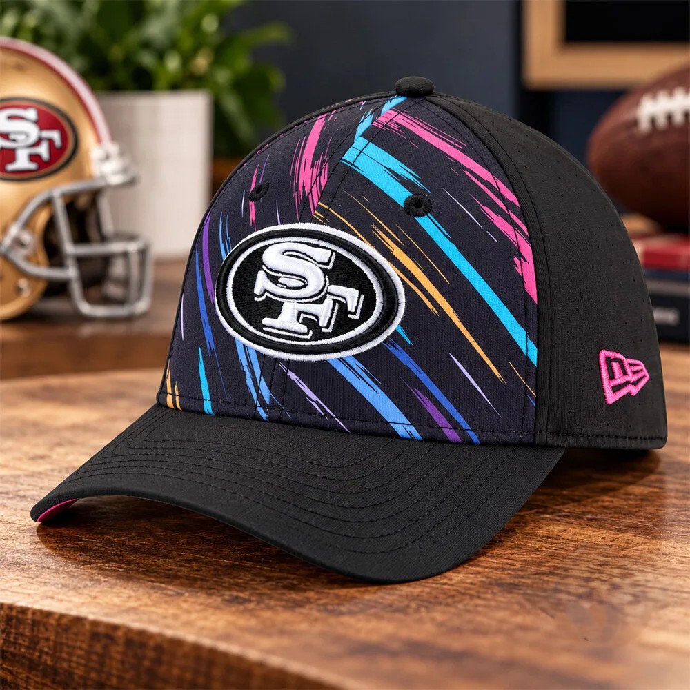 Russell Wilson San Francisco 49ers NFL Crucial Catch Cap - front three-quarter product view