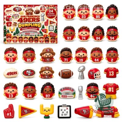 San Francisco 49ers 2026 Advent Calendar - box and dumpling figures
