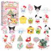 Sanrio Christmas Friends 2026 Advent Calendar - box and 24 displayed holiday figures