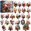 Santa Claus Cozy Everyday 2026 Advent Calendar - box and 24 ornament designs displayed