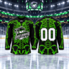 Savannah Ghost Pirates Halloween 2026 Skeleton Hockey Jersey - front and back view