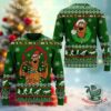 Green Scooby-Doo ugly Christmas sweater, front and back