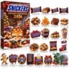 Snickers Christmas 2026 advent calendar beside the full set of designs