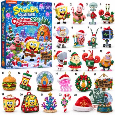 SpongeBob SquarePants Christmas 2026 Advent Calendar - illustrated box front