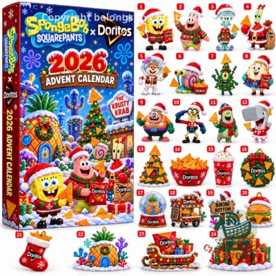 SpongeBob SquarePants x Doritos 2026 Christmas Advent Calendar - front box artwork