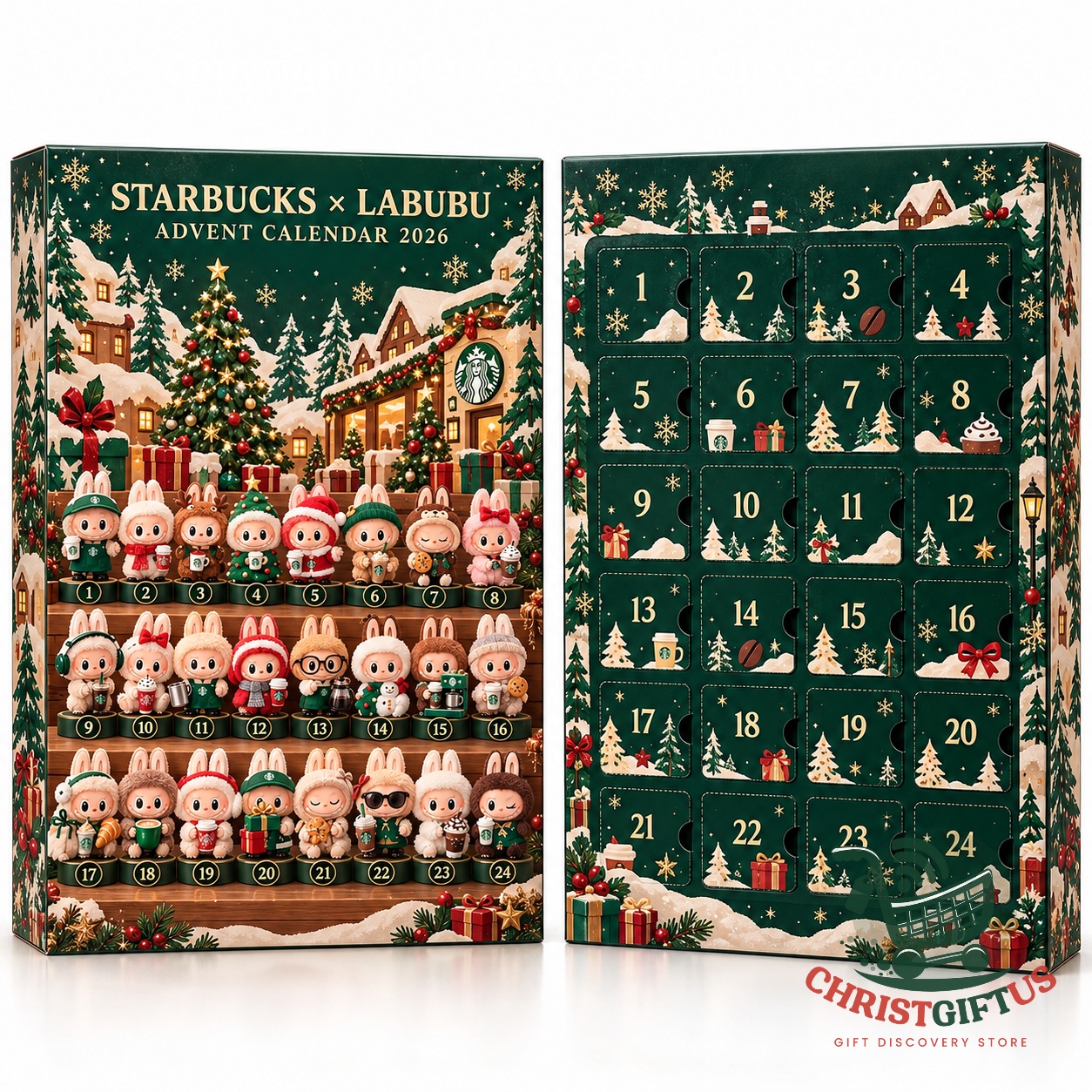 Starbucks x Labubu 2026 Christmas Advent Calendar – Lower lineup with holiday accessories Starbucks x Labubu 2026 Christmas Advent Calendar - lower lineup with holiday accessories