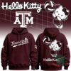 Texas A&M Aggies Hello Kitty Volleyball Hoodie - front and back views displayed together