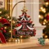 Texas Tech Red Raiders Christmas ornament on a gold stand
