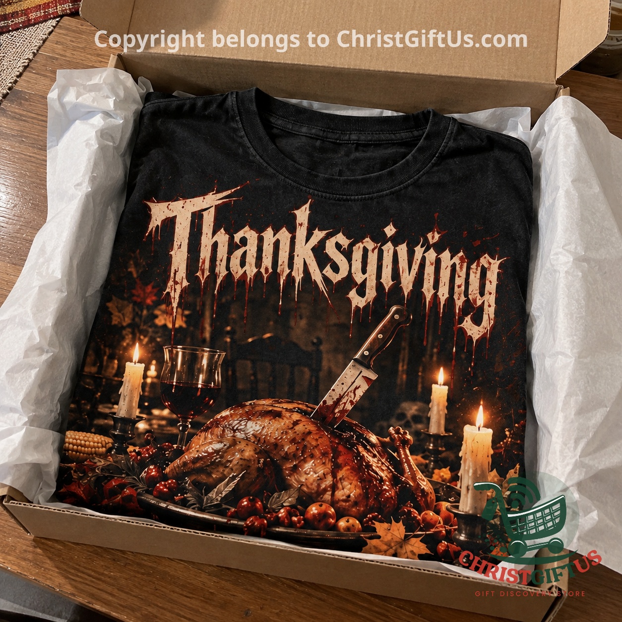Thanksgiving 2026 Slasher Horror 3D T-Shirt - photo 3