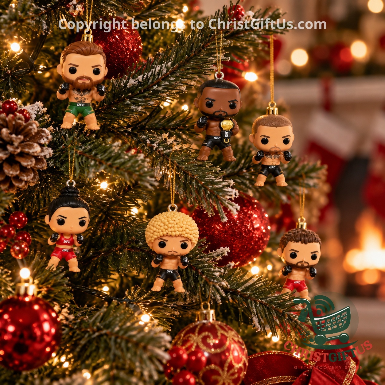 UFC 2026 Christmas Advent Calendar – Bottom row of fighters and UFC Advent Calendar - bottom row of fighters and decorated holiday box