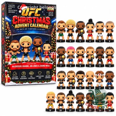 UFC Fighters and Glory Christmas 2026 Advent Calendar - box with the numbered lineup of fighter figures