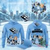 Utah Mammoth Bluey Day 2026 Hockey Hoodie - front and back hoodies with matching cap