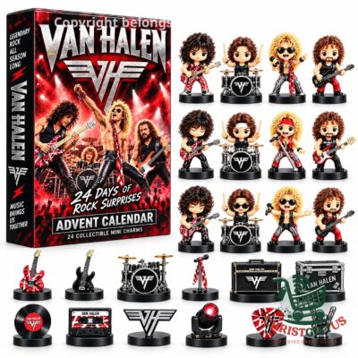 Van Halen Rock Surprises Christmas Advent Calendar - box with the band and gear charm lineup