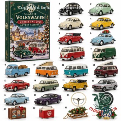 Volkswagen Classic Christmas 2026 Advent Calendar - front cover design