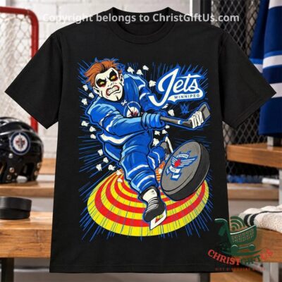 Winnipeg Jets Danhausen Winnipeghausen T-Shirt - front view showing full character graphic